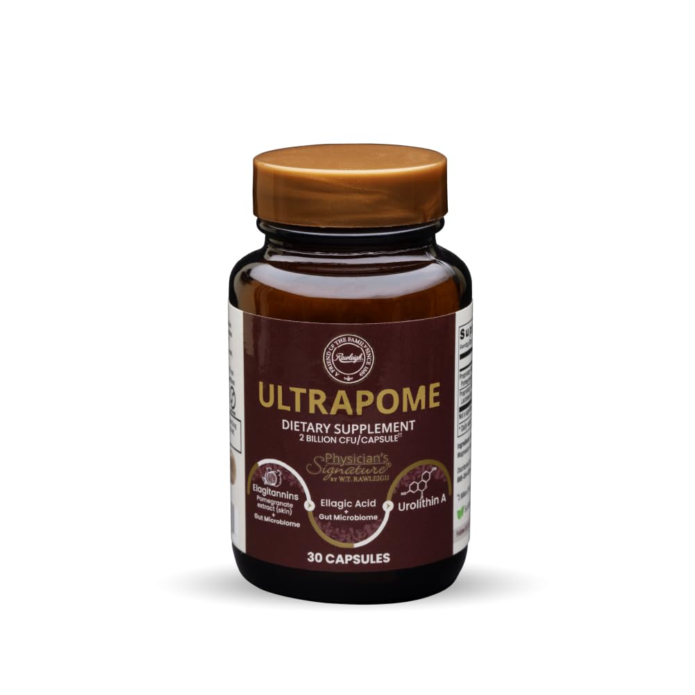 Rawleigh Ultrapome: 30 Capsules - Pomegranates + Live Cultures/Microbiome, Ellagitannins, Urolithin A Supplement for Cellular, Mitochondrial Health, Mitophagy, Energy Support, Vegetarians, GMO-Free