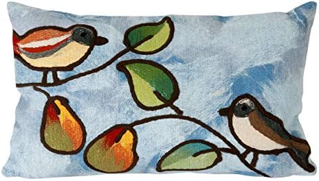 Liora Manne Mystic III Tree Birds Blue Indoor/Outdoor Pillow