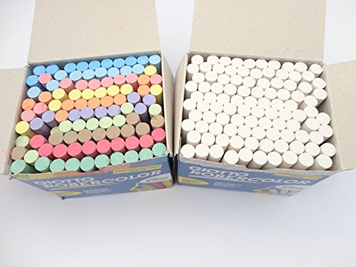 Giotto Robercolor 100 Asst Colour Or White Chalk Anti Dust - Blackboard Drawing School Teacher - Chalk Colour: White