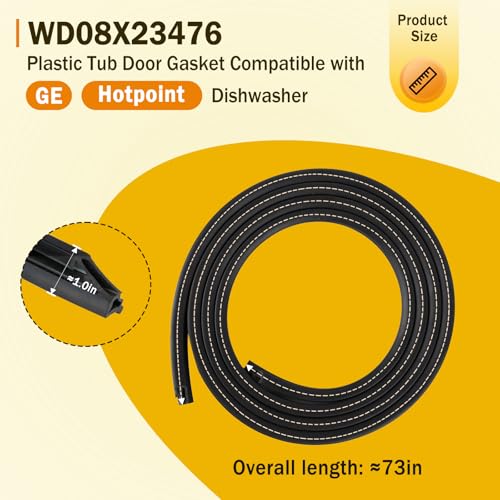 WD08X23476 Dishwasher Plastic Tub Door Gasket Compatible with GE Hotpoint, Replacement Part WD08X10088 WD08X20674 WD08X22094 WD08X23476-40PK 4466530 AP6041569 PS11774412 EAP11774412 — view 2