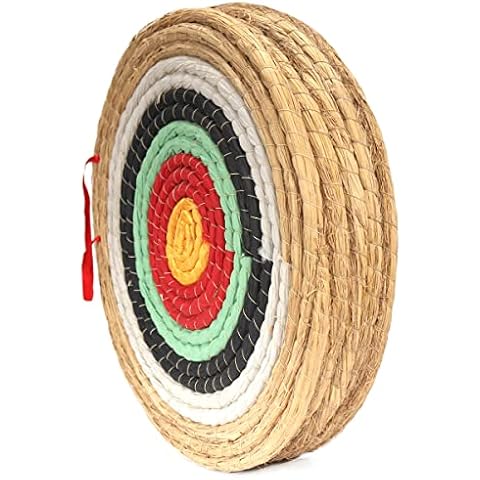 AUVIM Archery Targets Straw Solid Hand-Made Archery Target for Recurve Bow Compound Bow or Longbow 20 Inches Traditional Bow Arrow Target for Kids Youth Adult Archery Hunting Backyard Cover