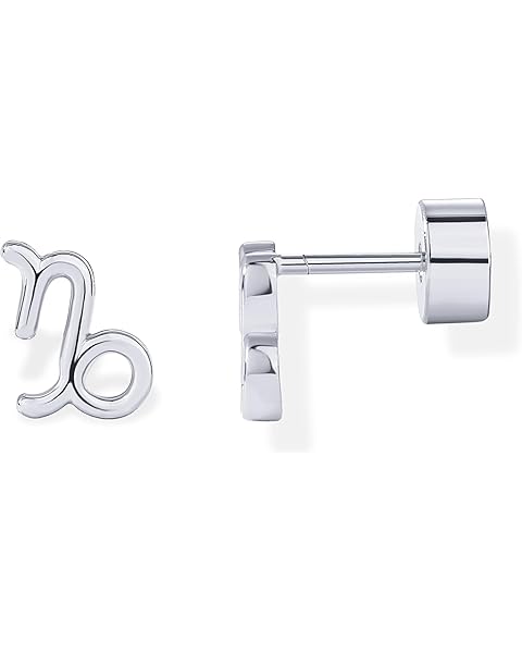 PAVOI 14K Gold Plated 925 Sterling Silver Posts Zodiac Sign Flat Back Earring Studs | Birthday Gift for Women | Astrology Earring Pair