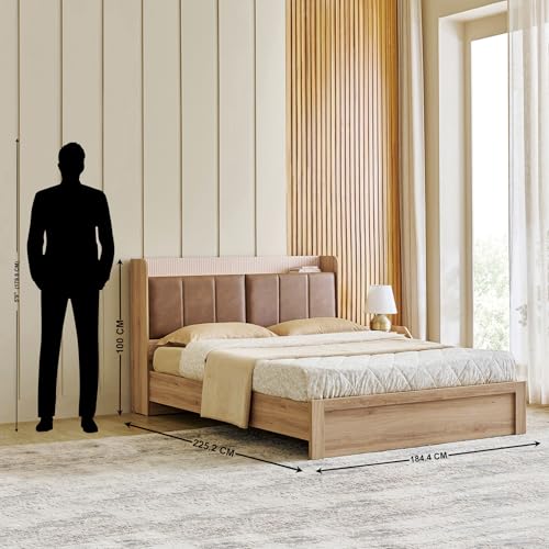 Image of Home Centre | Lexus Savanna King Size Bed | Engineered Wood | Brown | 1 Year Warranty