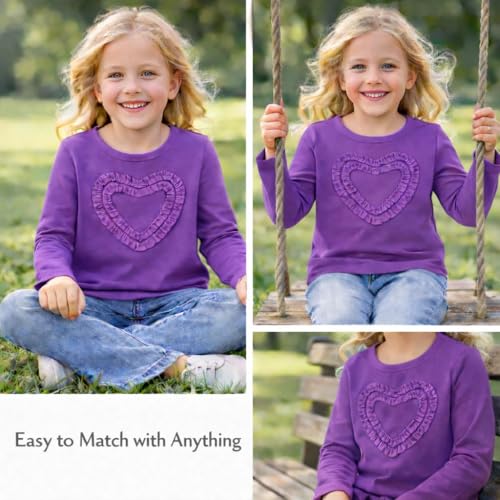 Image of Girls' Heart-Shaped Long Sleeve T-Shirt