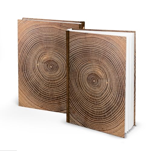 Journal d’écriture pages blanches A4 et grand cahier adulte aspect bois