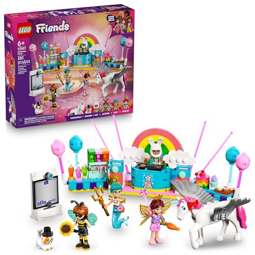LEGO Friends Costume Party with Unicorn & Fairy Pretend Play Building Toy - Interactive Storytelling Playset with Cat and Unicorn Toys - Creative Birthday Gift Idea for Girls & Boys, 6+ - 42661