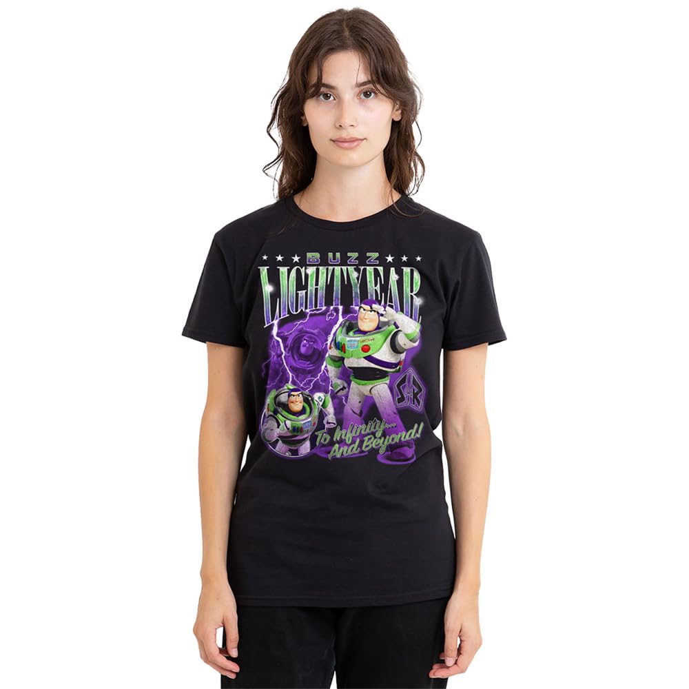 Disney Women's Toy Story Buzz Lightyear Homage T Shirt Black - XXL