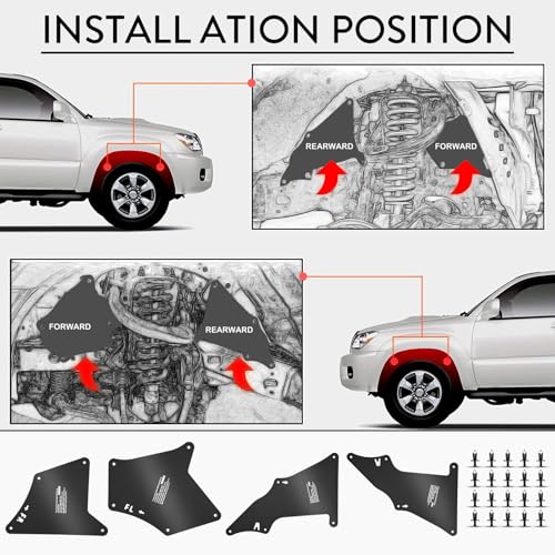 Image of Durable Fender Liners & Splash Guards for Toyota 4Runner (2003-2009), FJ Cruiser, GX460 & Land Cruiser Accessories(2nd 4runer)