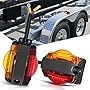 Nilight 2PCS LED Trailer Fender Lights Pre Wired Trailer Clearance Marker Lights Amber Front Red Rear for Trailer Trucks,2 Years Warranty