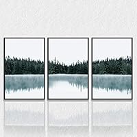 3 Piece Framed Canvas Wall Art The Forest and River Canvas Prints Home Artwork Decoration for Living Room,Bedroom - 16