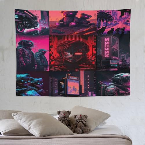 Tenture en tissu déco paysage néon 150x200cm pour tapisserie de maison moderne