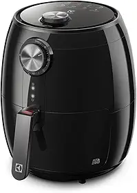 Fritadeira Elétrica sem oleo Electrolux Airfryer 3,2L 8 receitas pré-sugeridas desligamento automático cesto removivel 1400W EAF15 preta 127v