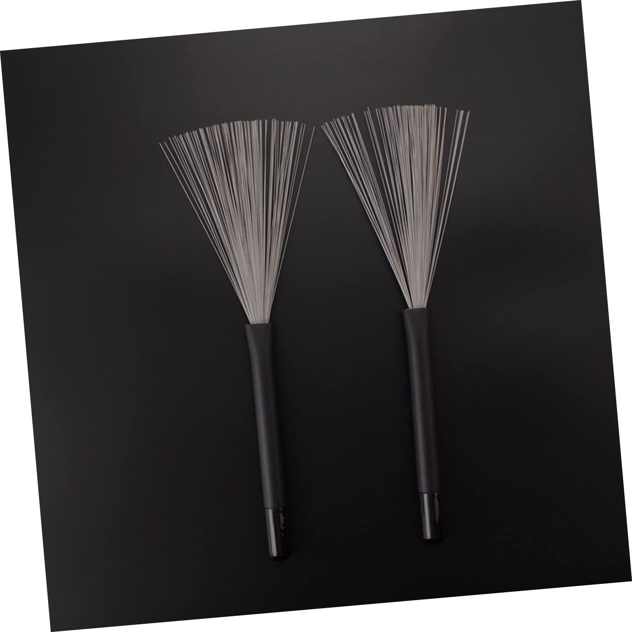 ibasenice Brosse Métallique Rétractable Accessoire pour Tambour en Acier Noir, Paire Son Naturel pour Batterie Jazz pour Batteurs Débutants et Jeunes Musiciens