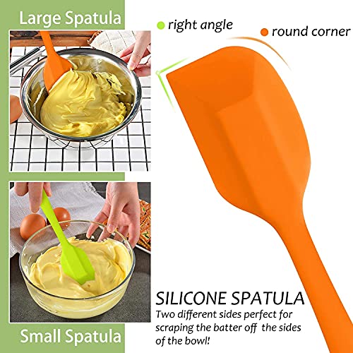 Image of Silicone Spatula Set Silicone Kitchen Utensils Set with Basting Pastry Silicone Brush Heat Resistant Non-Stick, for Cooking Baking Cake Decorating, Rubber Spatula Turner Spoonula, 5 (Multi)
