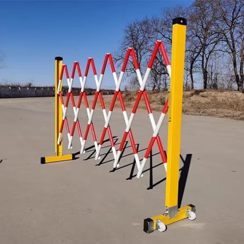 JYBNBBE Telescopic Traffic Fence Folding Portable Scissor Gate,Expandable Mobile Barrier Traffic Fence, Metal Expandable Barricade Flexible Fence Mobile Barrier Gate Retractable,Red-120x300cm