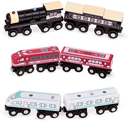 Battat  Train Toys for Kids, Toddlers, Collectors  6pc Wooden Train Set  Magnetic Toy Trains  Developmental Toy  Wooden Passenger Trains  3 Years +