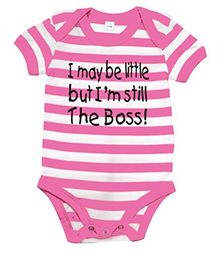 I May Be Little but I' m still The Boss 'Baby Body Bubblegum Pink 6-12 mesi