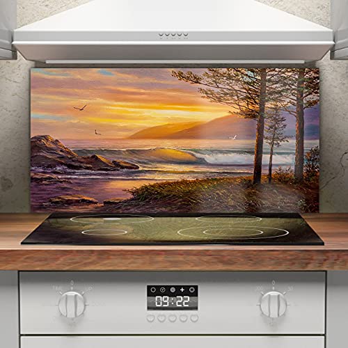 Crédence de cuisine décorative Waves Sunset pour moderniser la pièce - 3