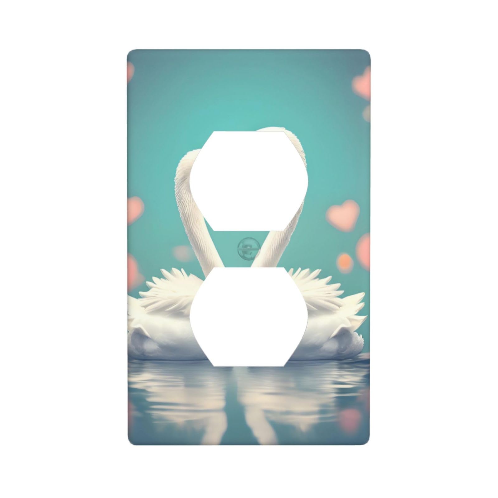 The swan in Love Decorative Switch Plate Cover-Unbreakable Polycarbonate Wall Plate for Home Office, 1 Gang with Screws