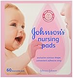 Johnson's Disposable Nursing Pads with Natural Cotton, Super Absorbent, Comfortable, and Breathable, Natural Contour Shape, 60 ct ( Pack of 2)