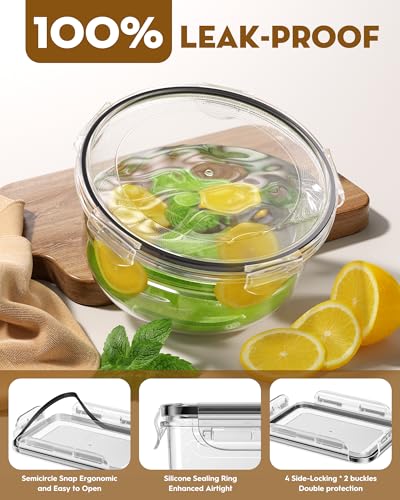 40 PCS Food Storage Containers with Lids Airtight (20 Containers & 20 Lids), 100% Leakproof Meal Prep Container Set for Kitchen Storage, BPA-free, PVC-free Reusable Plastic, Microwave/Dishwasher Safe - Image 5