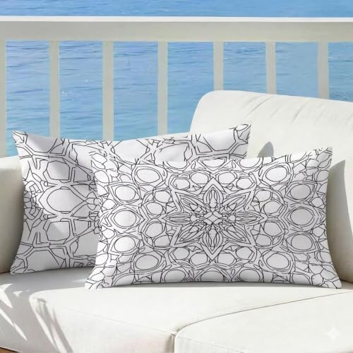 Oreiller Canapé Motif Impression Double Face Imperméable Blanc - 2