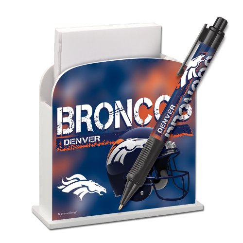 Denver Broncos Stationery Desk Caddy with Matching Ballpoint Grip Pen - NFL (12019-QUH)