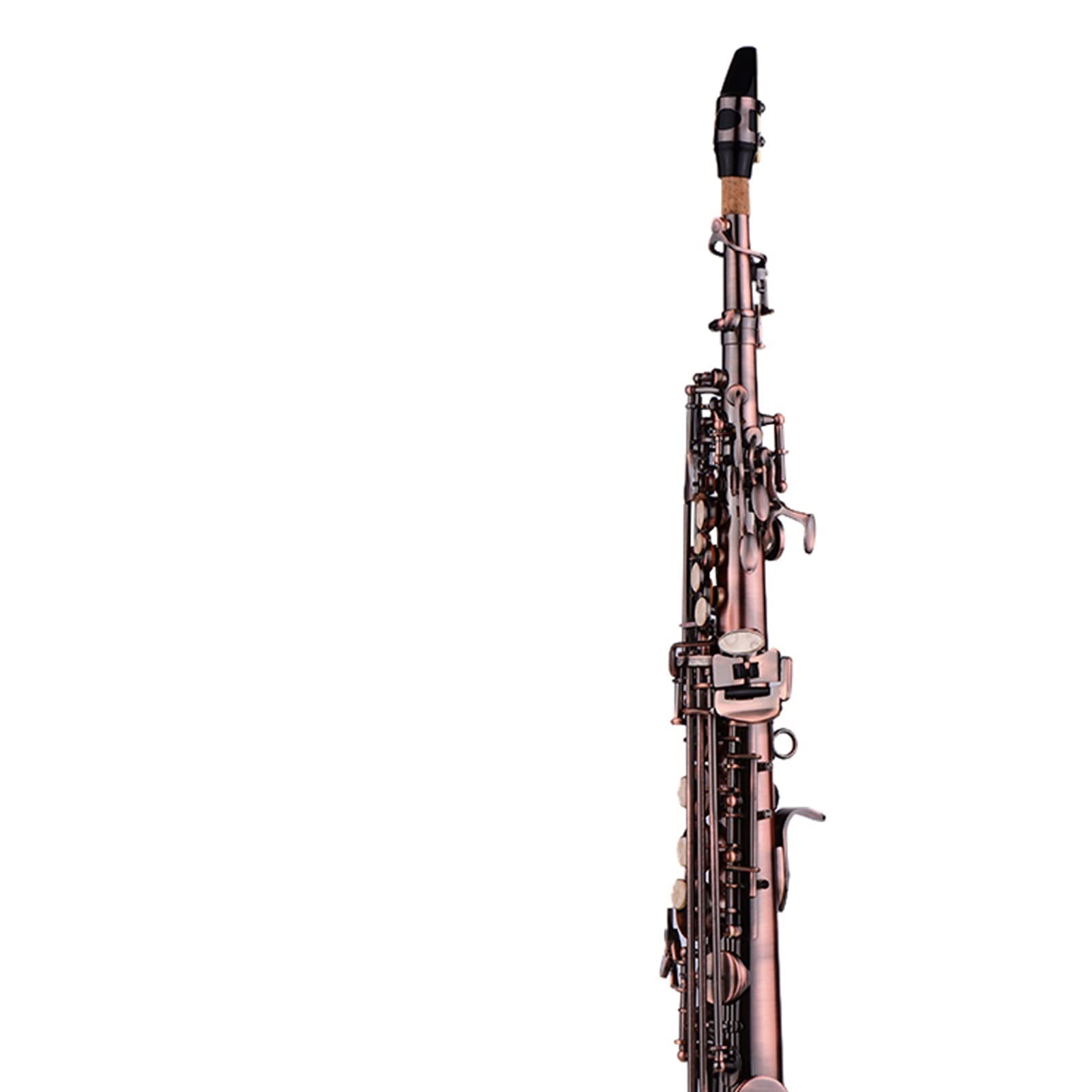 Sax Principianti Kit Professionale Bronzo Dritto Sassofono in SIB Sassofono Sax Strumento a fiato Modello Intagliato con Custodia Guanti Cinturini in Tessuto Pennello Strumento a fiato