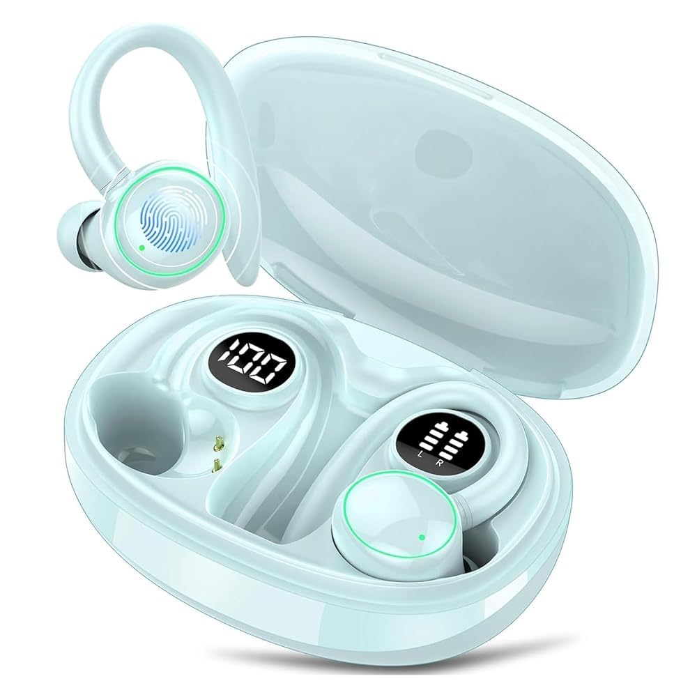 Wireless Earbuds, Bluetooth 5.4 Headphones Sport Over Ear Buds With ENC Mic