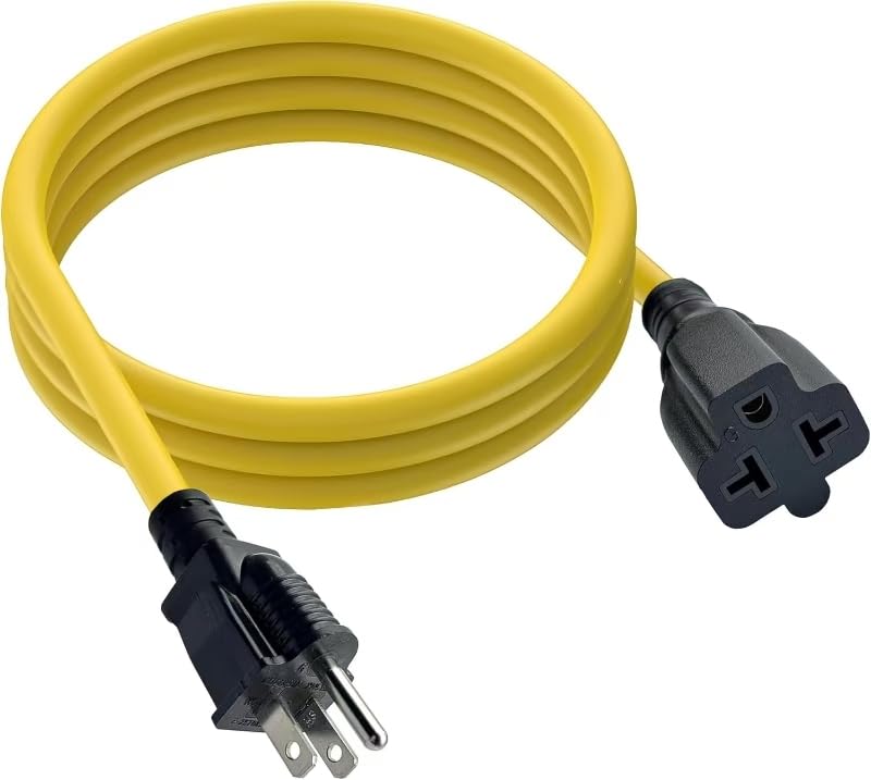 3FT 12AWG Heavy Duty Right-Angle 15Amp to 20Amp Extension Cord
