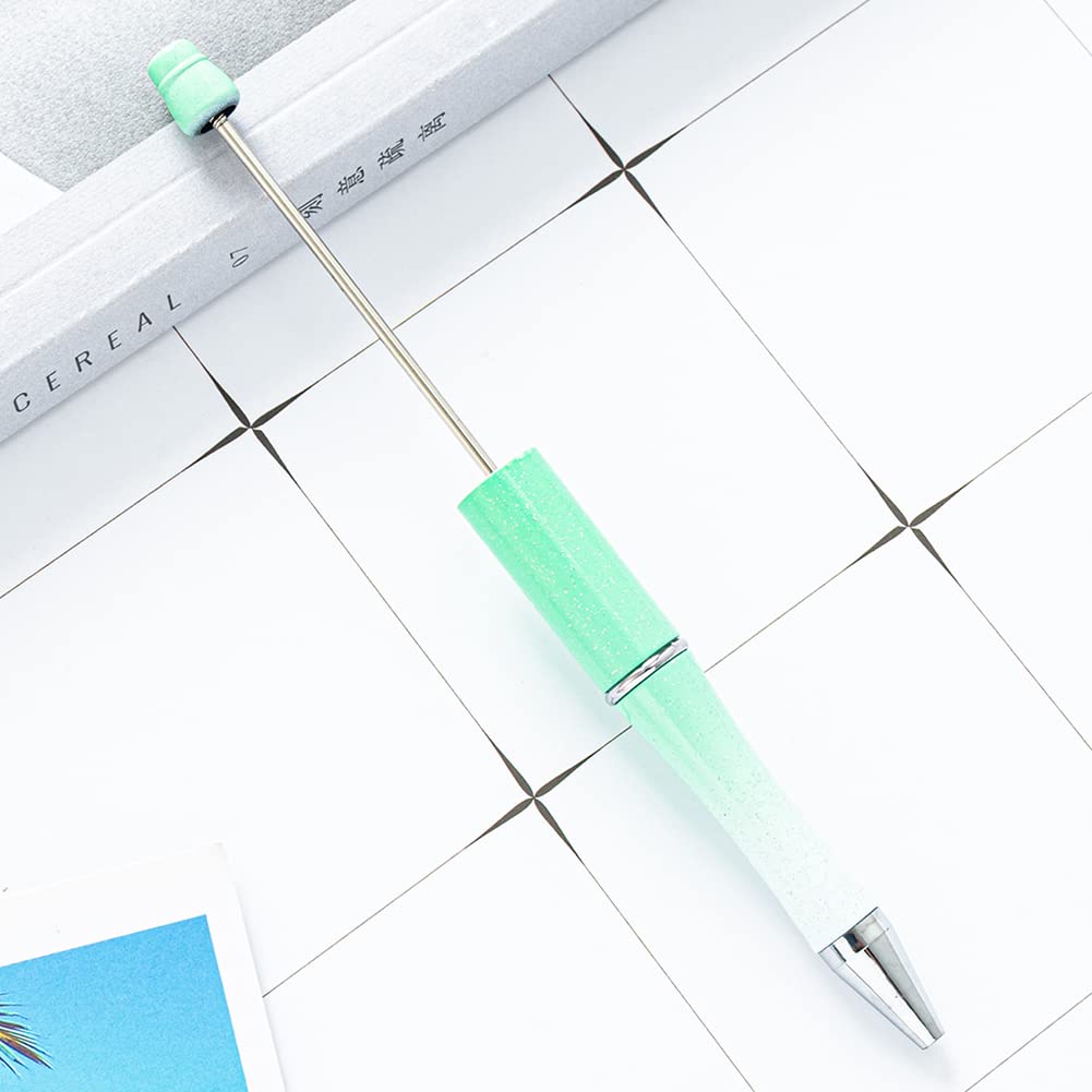 JIHUOO 14 Pcs Plastic Beadable Pens Bead Ballpoint Pens Assorted Bead Pens Diy Pens Black Ink Rollerball Pens Office School Supplies - Image 4