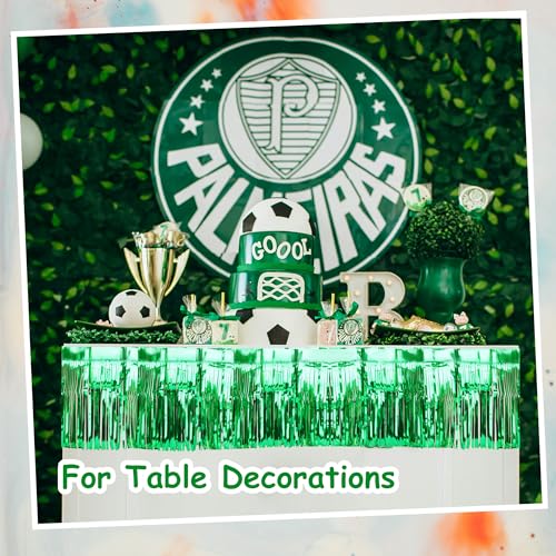Image of 4 Pack 39 Feet Float Fringe Curtains, Metallic Foil Fringe Garland Shiny Tassel Foil Float Parade Float Decorations for Trailer Car Graduation Homecoming Outdoor Indoor St Patrick's Party (Green)
