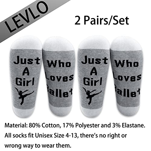 LEVLO Funny Ballet Lovers Gifts Just A Girl Who Loves Ballet Socks Ballet Dancers Gifts2
