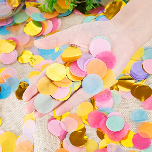 Outus 1 Inch Multicolor Round Tissue Confetti, 10000 Pieces #TOP2