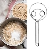 Amasadora de Masa, Grande de Inoxidable Batidor de Tradicional Herramienta para Hornear Pan Masa Galletas Pizza, Mezclador Artesanal para Pan, Masa, Pasteles, Pasteles y Más