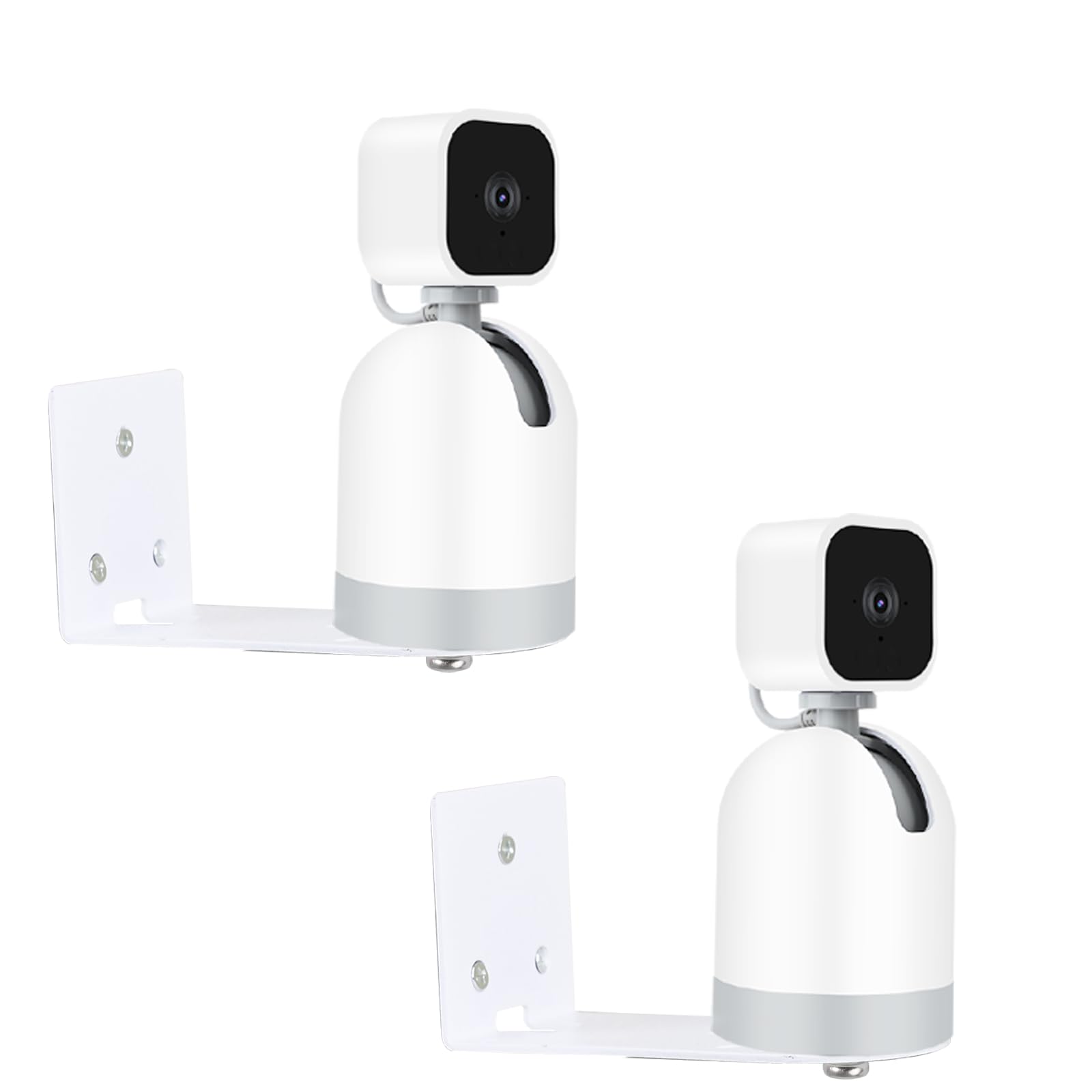 Wall Mount Compatible with Blink Mini Pan-Tilt Camera, Metal Wall Mount Bracket with Cable Hole Camera Drilling Mounting Bracket for Ceiling Mounting, 2 Pack White, Easy to Install