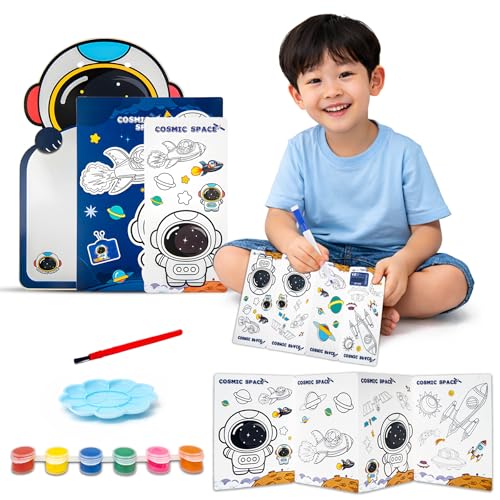 Image of WISHKEY Kids DIY Painting Kit Set of 1 with 42 Painting Activity Book for Toddlers 1 Time Table Board 6 Water Color 1 Marker 1 Mixing Tray Children Return Gifts For Kids Birthday Age 3+
