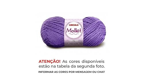 Kit 4 Novelo Lã Mollet circulo 40g 500 Tex cores a escolha