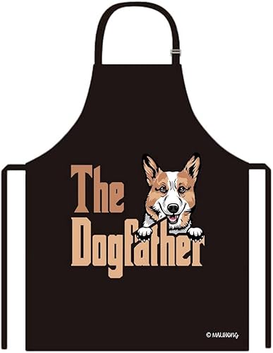 Vista 25 de Delantal con divertido delantal de perro Golden Retriever para cachorros, Jack Russell Terrier.