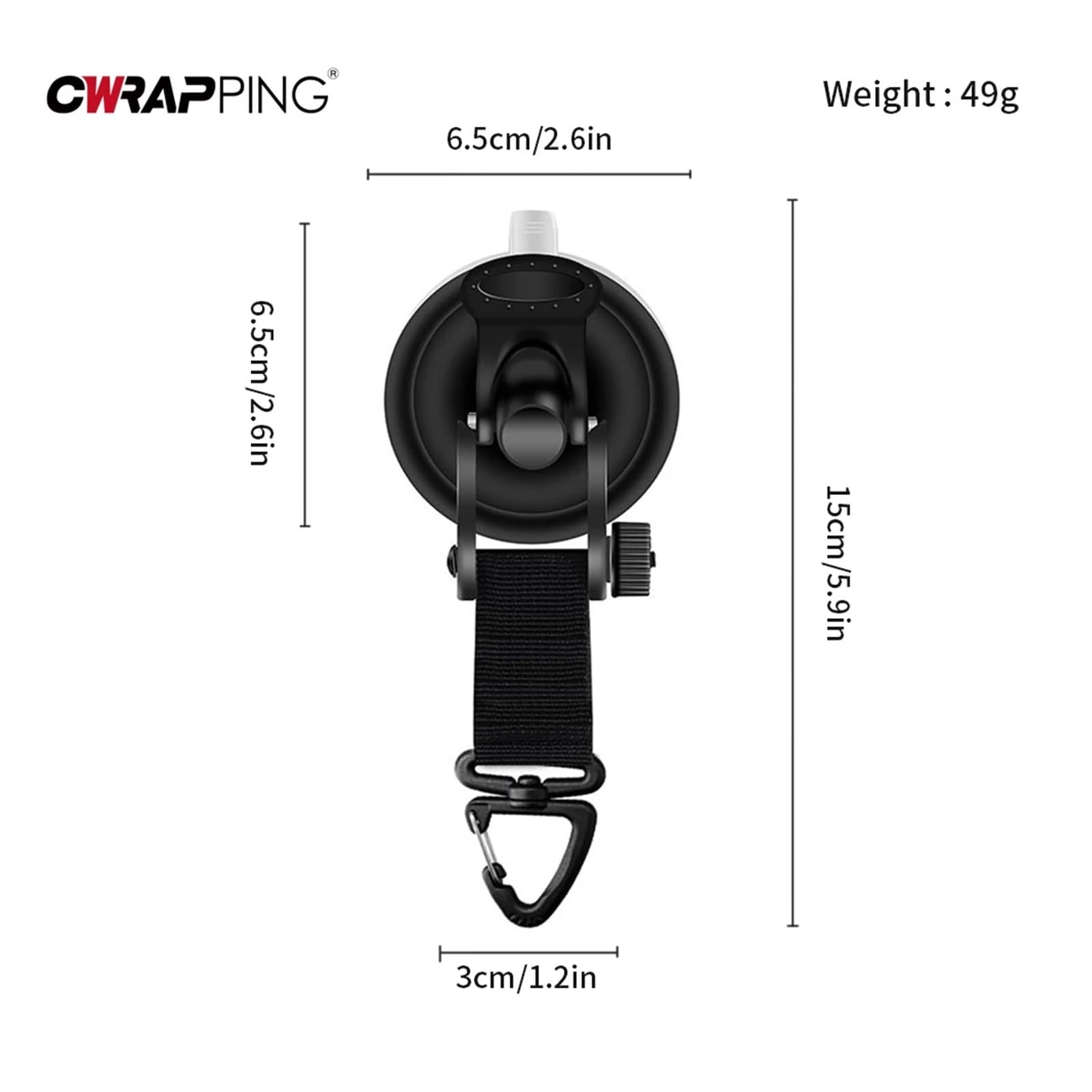 Fibbia a Ventosa for Tenda da Auto, ancoraggi Laterali for Campeggio, Ventose for, Gancio di Fissaggio for Camper, Accessorio Interno della Cabina(PC-4)