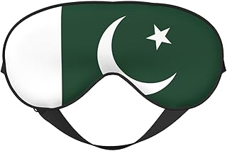 Masque pour les yeux imprimé drapeau du Pakistan – Aide au sommeil confortable, ombre de nuit élastique, bandeau pour les yeux résistant à la lumière pour avion, voyage