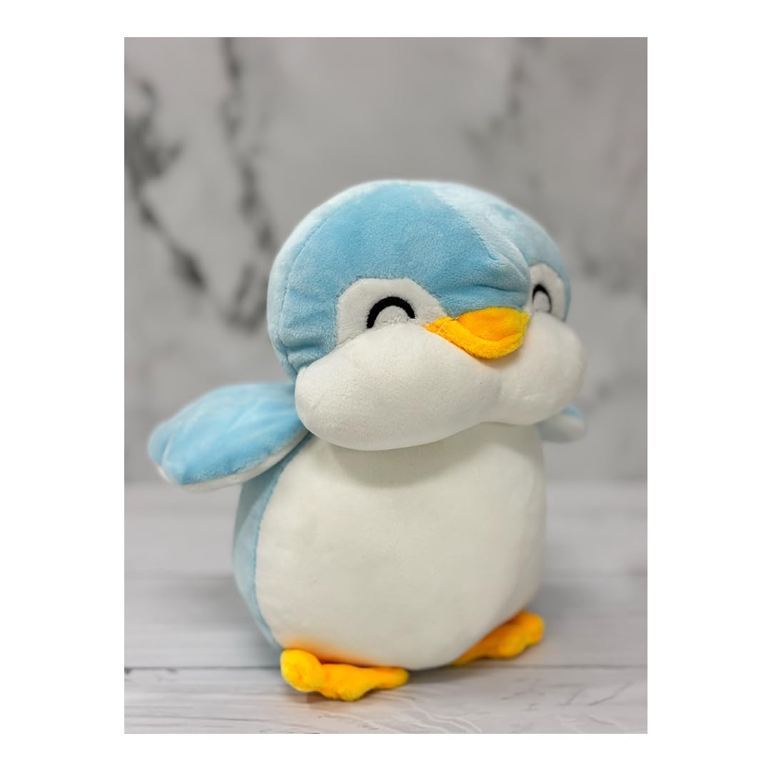 EITHEO Baby Stuffed Animal Plushie β 25 cm Huggable Soft Teddy Plush Toy for Kids, Girls & All Ages, Adorable Cuddly Stuffed Toy, Multicolor (Penguin Blue) 2