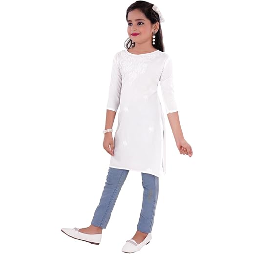 Girls Kurti Ethnic Wear with Embroidery