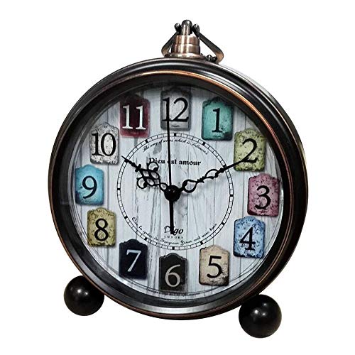 Maxspace Desk Clock, Battery Operated Retro Vintage Non-Ticking Small Alarm Clock, Quartz Movement Hd Glass Silent Table Clock For Bedroom Living Room Indoor Decoration Kids #TOP7