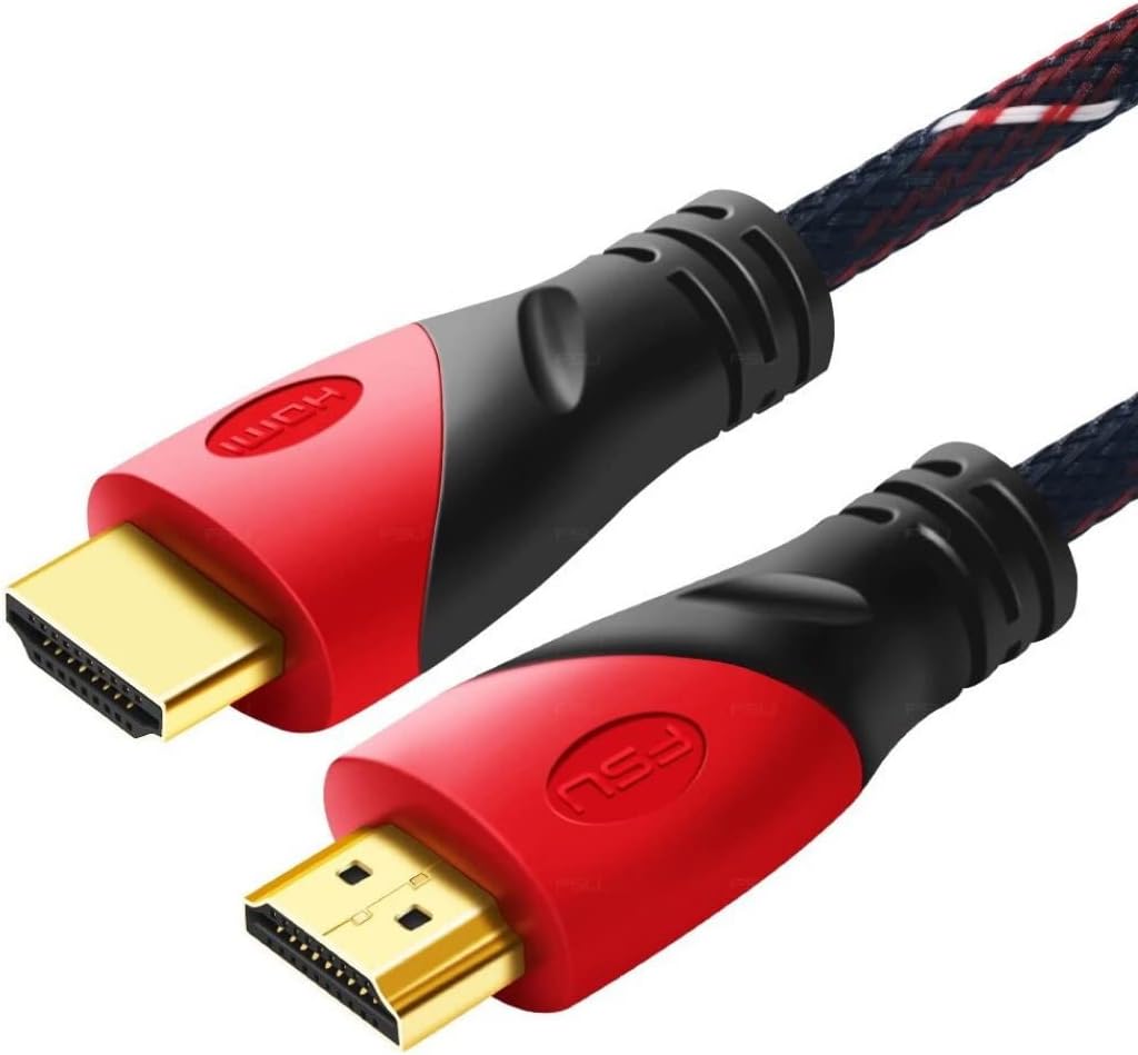 r2digital – HDMI V1.4 Cable Full HD 5 Metres 1080p Gold Plated Fabric 3d Tv Monitor Projector High Quality TV Stand