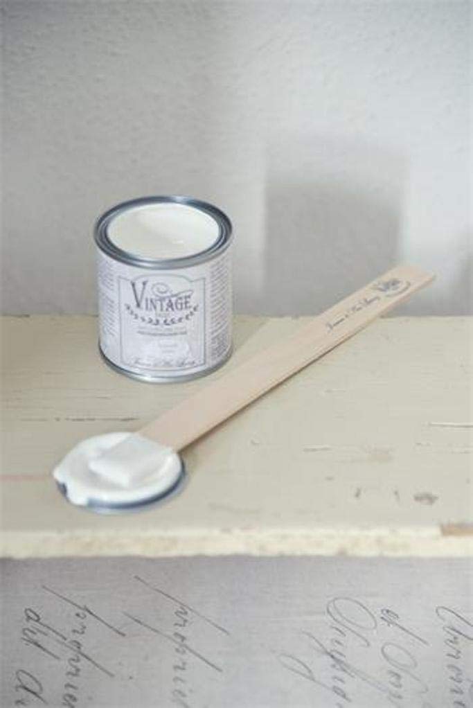 Jeanne d'Arc Living Vintage Paint Kreidefarbe Mat Natural White 700 ml inkl. Holzspatel