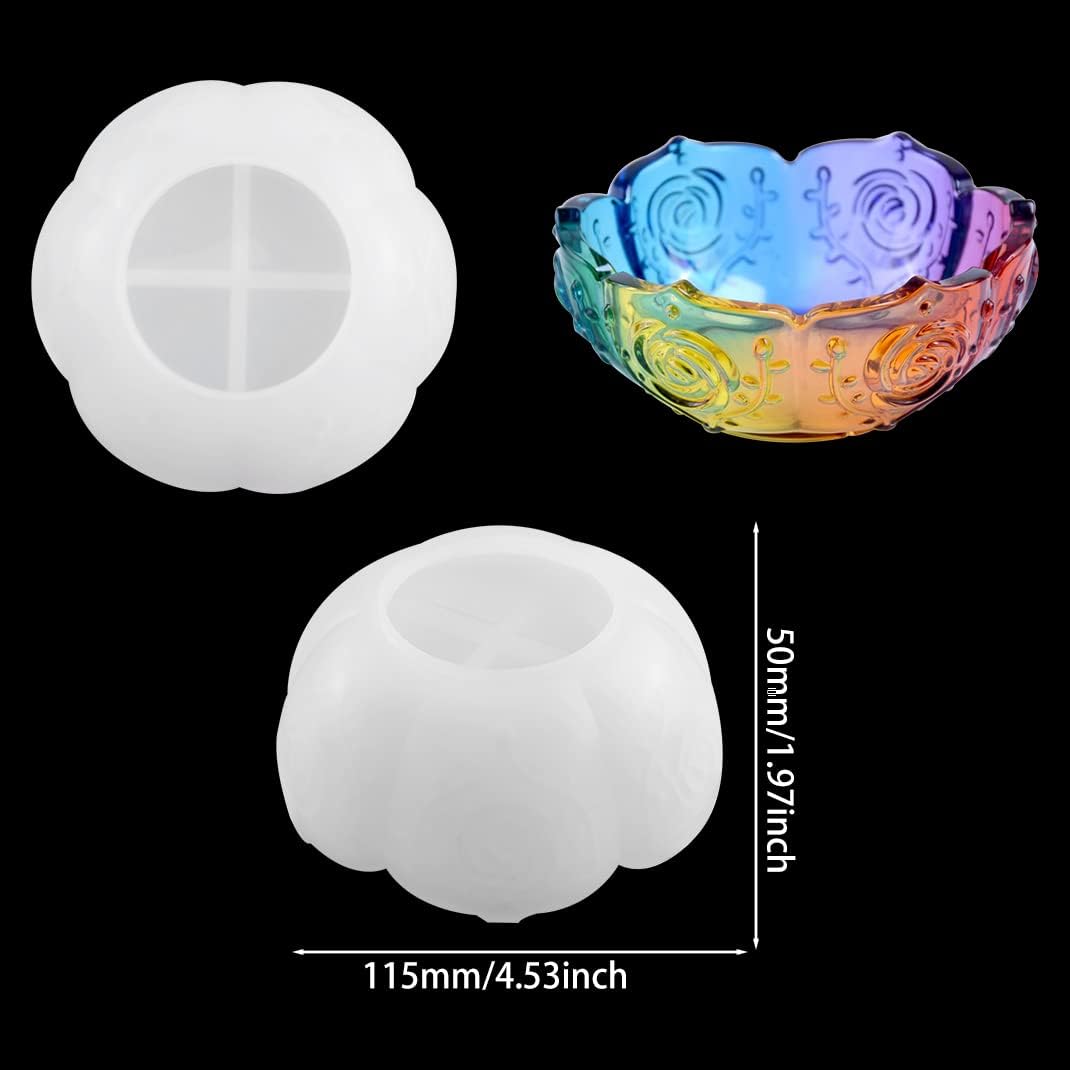Resin Mould Lotus Bowl Mold Flower Pot Silicone Mold UV Epoxy Resin Casting Mold for DIY Bowl Holders Jewelry Trays