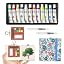 Brown 8|piece paint palette + 12|colour paint set + 2 brushes + 1 colouring book