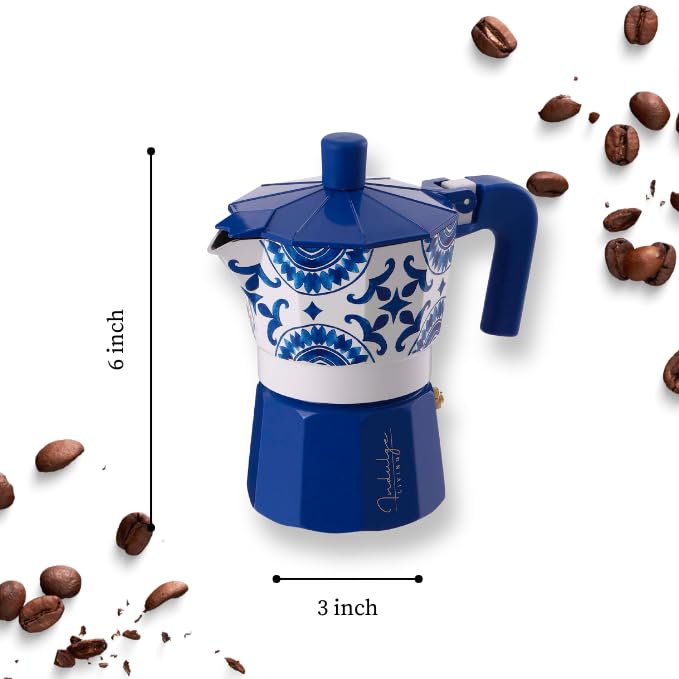 Image of Fresco Moka Pot 150ml (3 Cup) | Italian Stovetop Coffee Maker | Aluminium Moka Coffee Pot | Brews Strong Espresso-Style Coffee