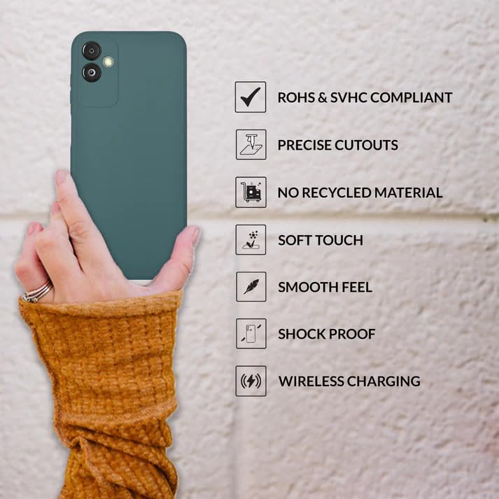 Image of SPRIG Compatible with Samsung Galaxy F14 5G Premium FlexTone Back Cover Drop Tested Shock Proof Mobile Case for Men, Women, Boys and Girls with Camera Protection (Dark Green)